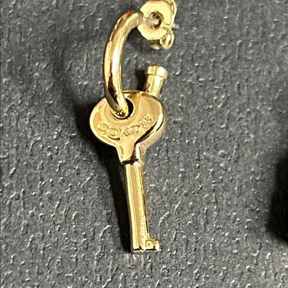 Coach Gold Padlock and Key Earrings - Picture 3 of 4